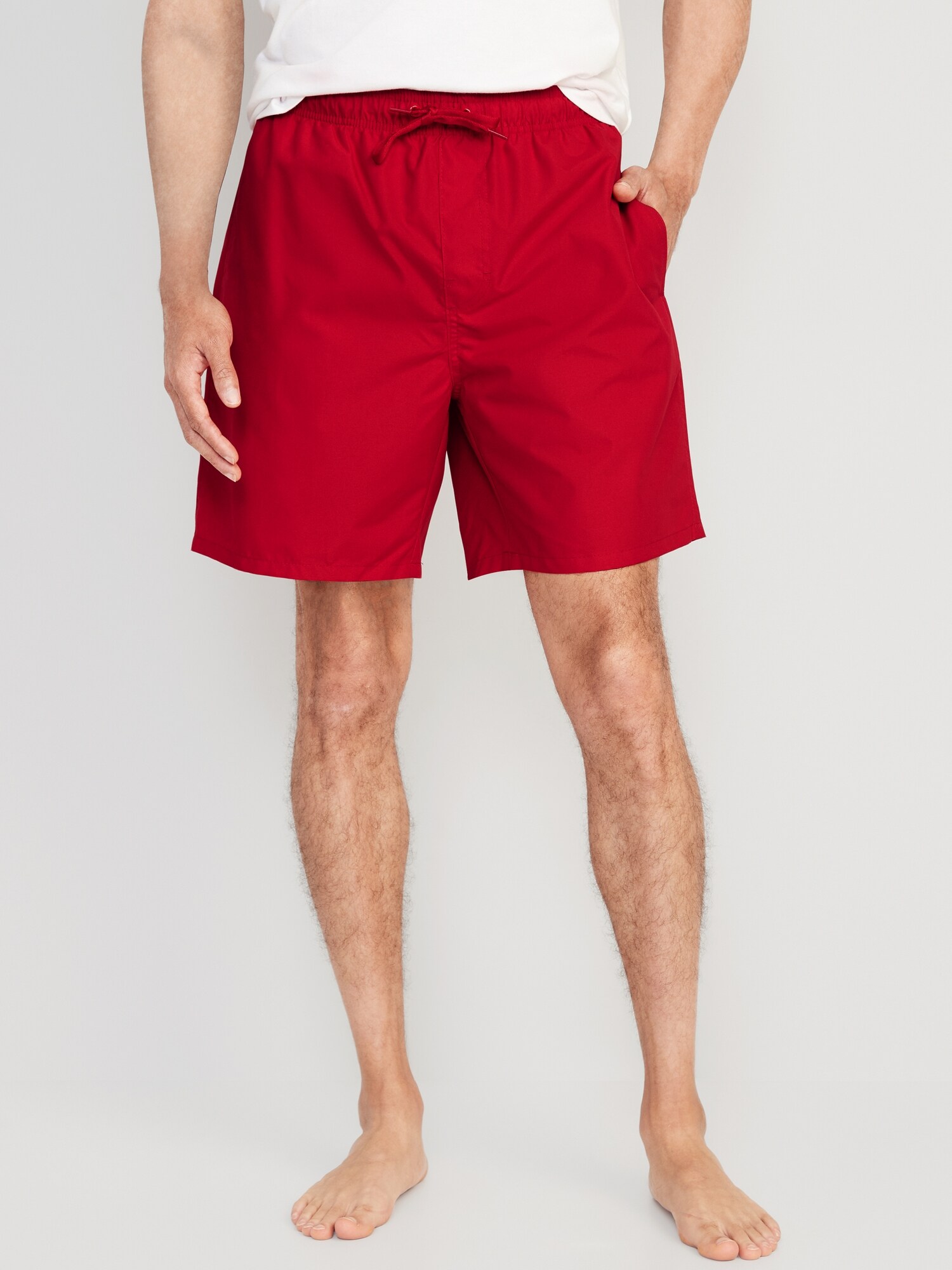 Old Navy Solid Swim Trunks for Men -- 7-inch inseam red. 1