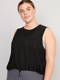 StretchTech Cinched-Hem Cropped Top