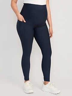 Maternity Full-Panel PowerSoft Side-Pocket 7/8-Length Leggings