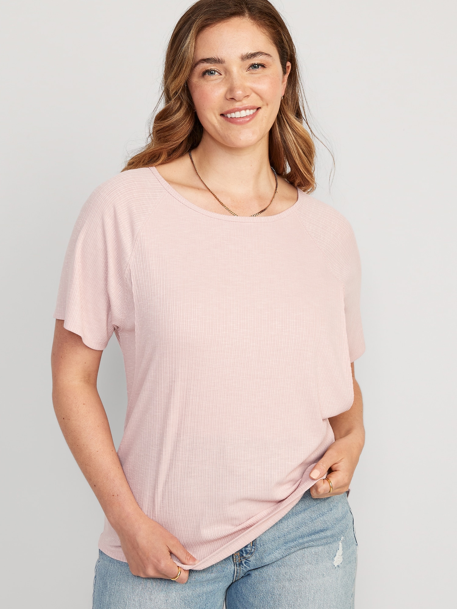 Plus Size - Maternity Super Soft Scoop Neck Nursing Short Sleeve