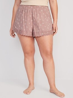 High-Waisted Pajama Shorts for Women -- 3-inch inseam