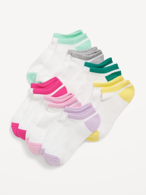 Socquettes à couleurs contrastantes pour Fille (paquet de 7 paires)