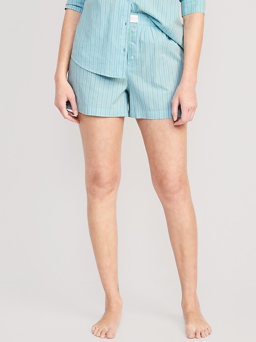 High Waisted Printed Poplin Pajama Shorts 3.5 inch inseam Old Navy