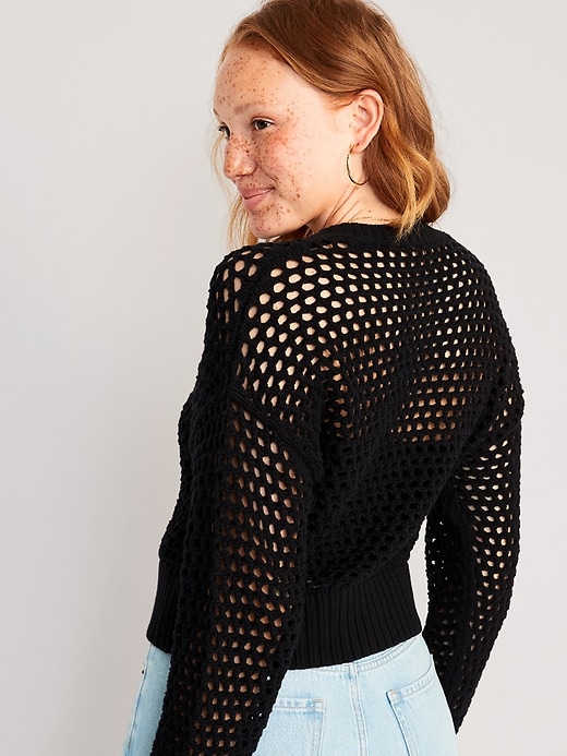 Image number 2 showing, Open-Stitch Pullover Sweater