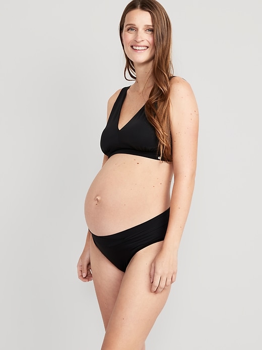 Image number 4 showing, Maternity Low-Rise No-Show Bikini Underwear 2-Pack