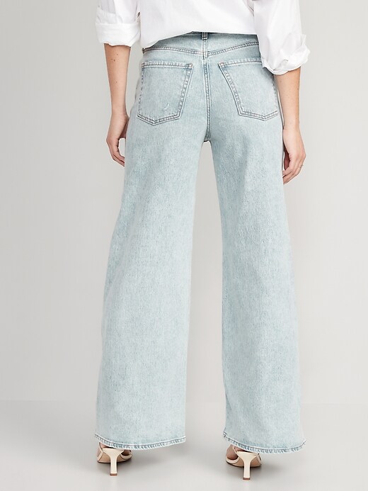 Image number 2 showing, Extra High-Waisted A-Line Wide-Leg Jeans
