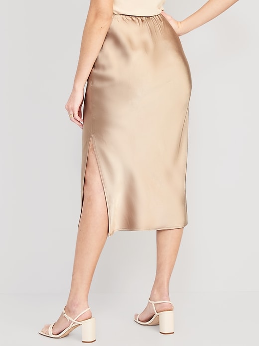 Image number 2 showing, Satin Midi Slip Skirt