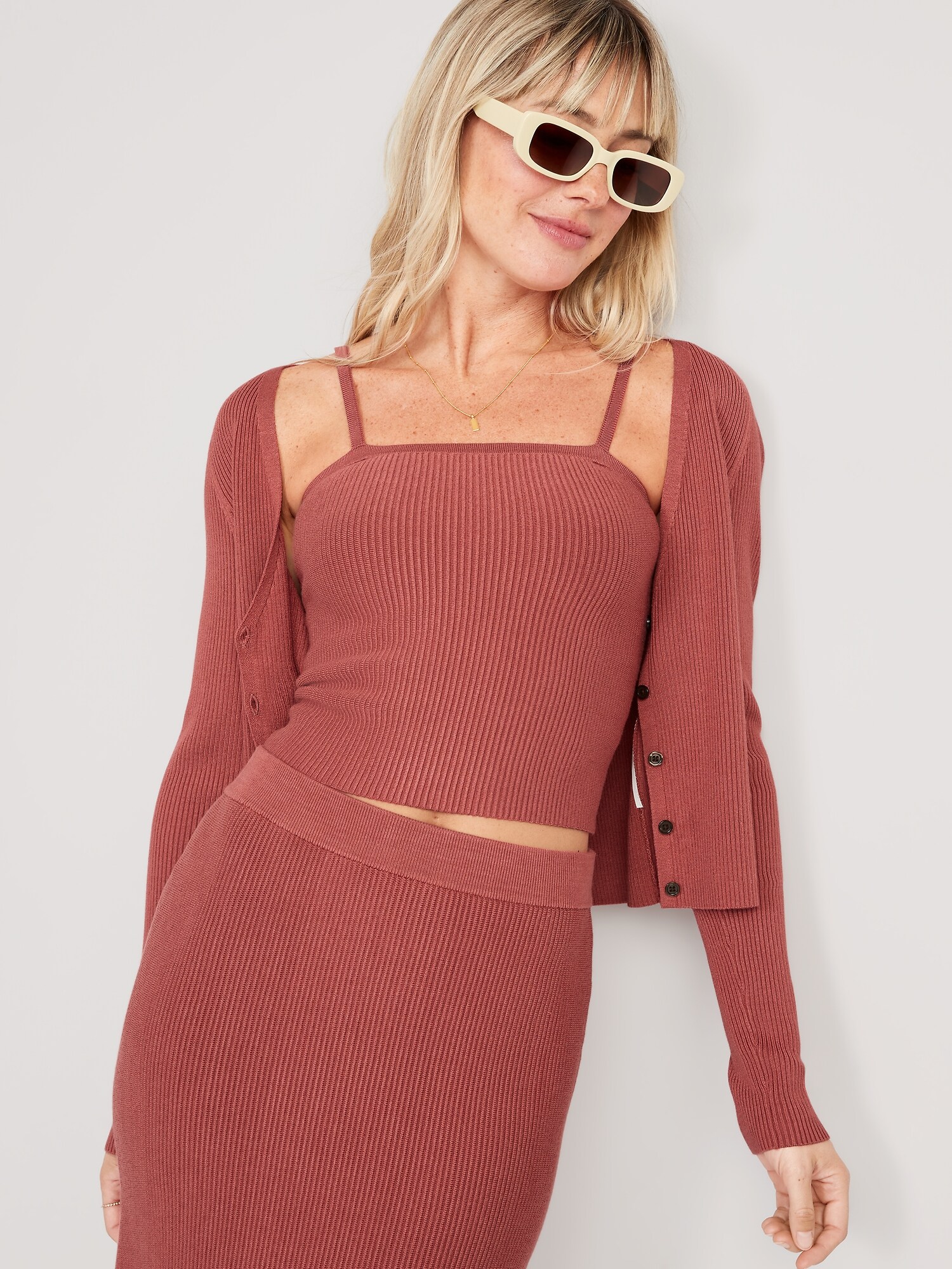 Robe en tricot mélangé - Vert kaki foncé - FEMME | H&M CA