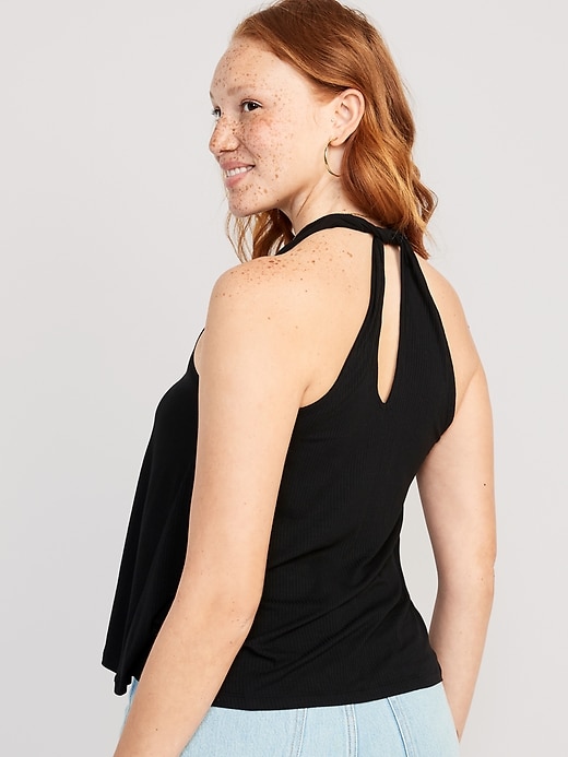 Image number 2 showing, Luxe High-Neck Twist-Back Tank Top