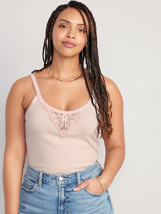 Image number 5 showing, Lace-Trim Tank Top