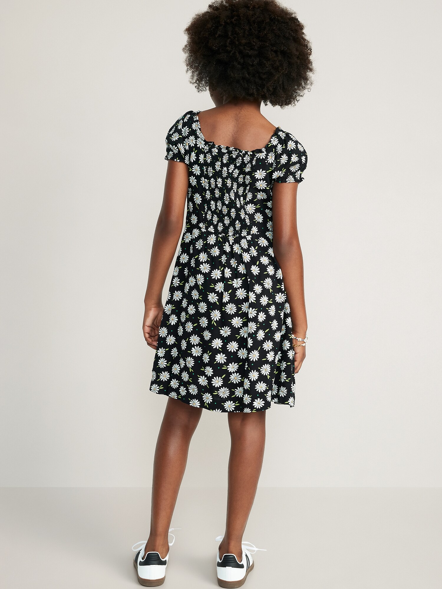 Printed Puff Sleeve Fit And Flare Dress For Girls Old Navy