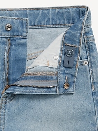 Voir une image plus grande du produit 5 de 5. Jean coupe droite détendue à taille haute et ourlet effiloché non extensible pour Fille