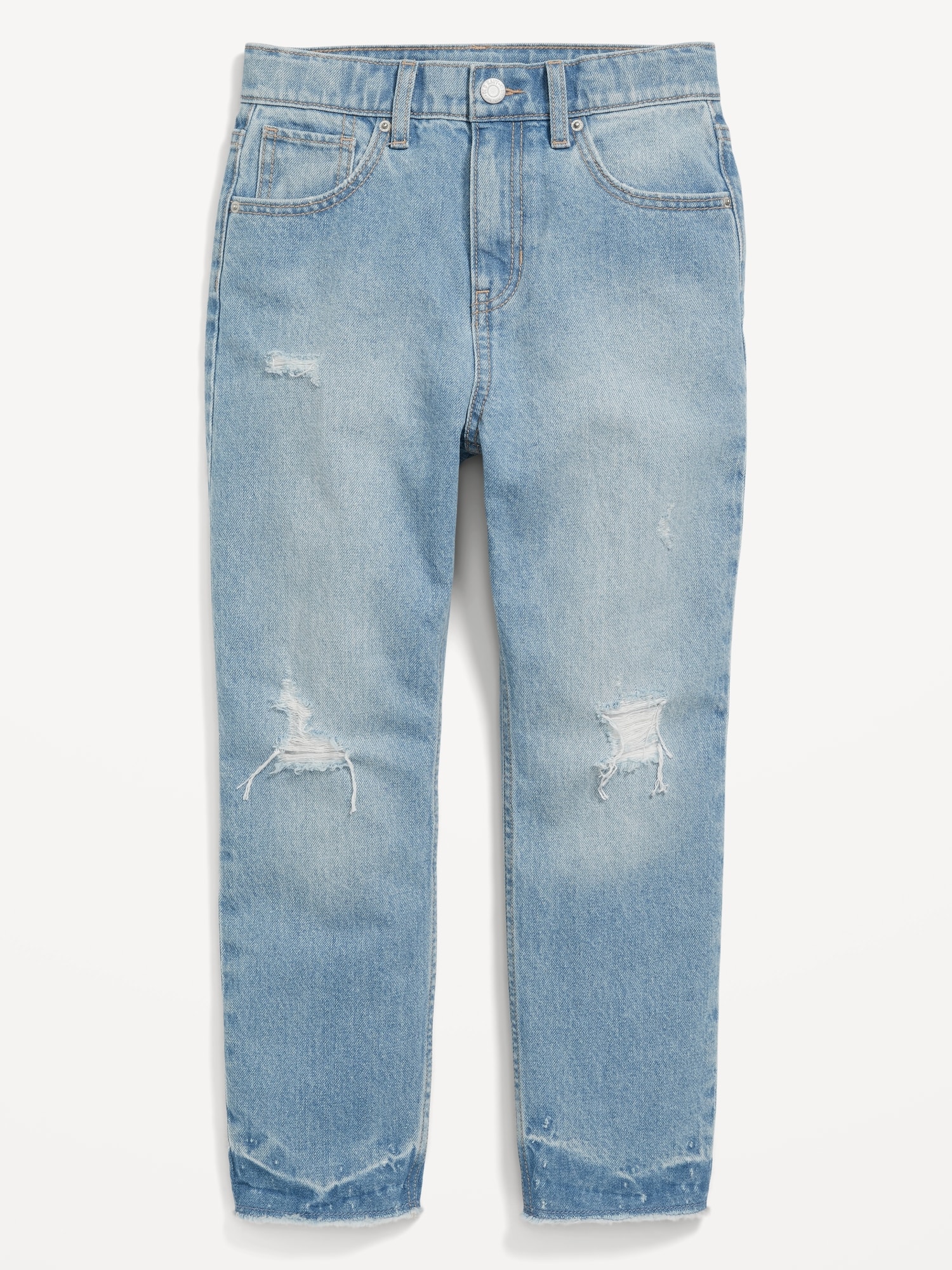 High-Waisted Slouchy Straight Ripped Jeans for Girls | Old Navy