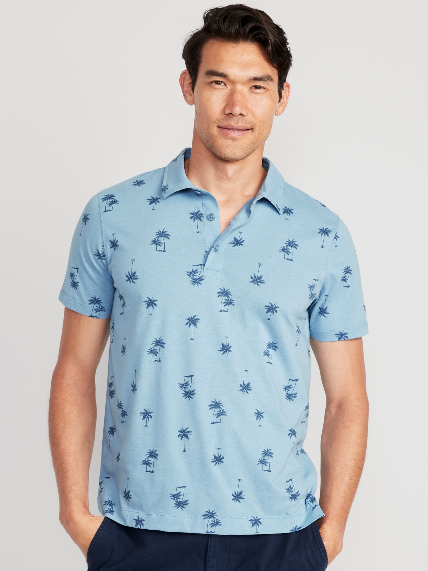 Old Navy Printed Classic Fit Jersey Polo for Men multi. 1