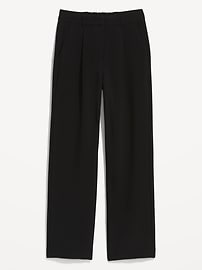 Extra High-Waisted Pleated Taylor Wide-Leg Trouser Suit Pants for