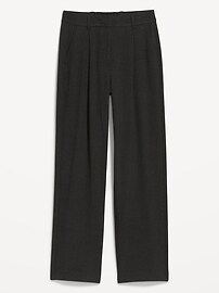 Extra High-Waisted Pleated Taylor Wide-Leg Trouser Suit Pants for