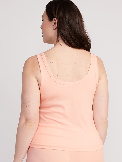 Image number 8 showing, UltraLite Rib-Knit Henley Lounge Tank Top
