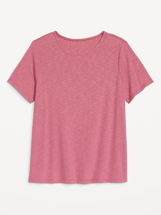 Luxe Ribbed Slub-Knit T-Shirt | Old Navy