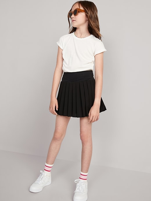 High-Waisted Pleated Performance Skort for Girls