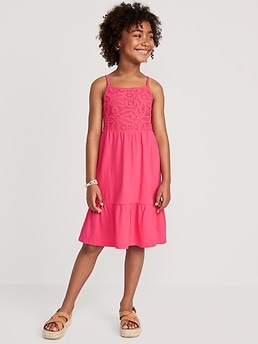 Fit & Flare Floral-Knit Bodice Cami Dress for Girls | Old Navy