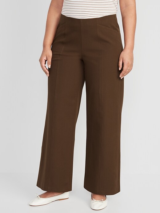 High-Waisted Pull-On Pixie Wide-Leg Pants