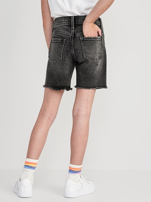 High Waisted Cut Off Jean Bermuda Shorts for Girls