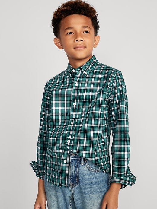 Boys green dress clearance shirt