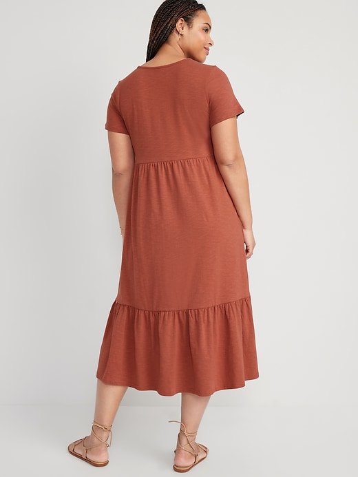 Image number 5 showing, Short-Sleeve Tiered Midi Dress