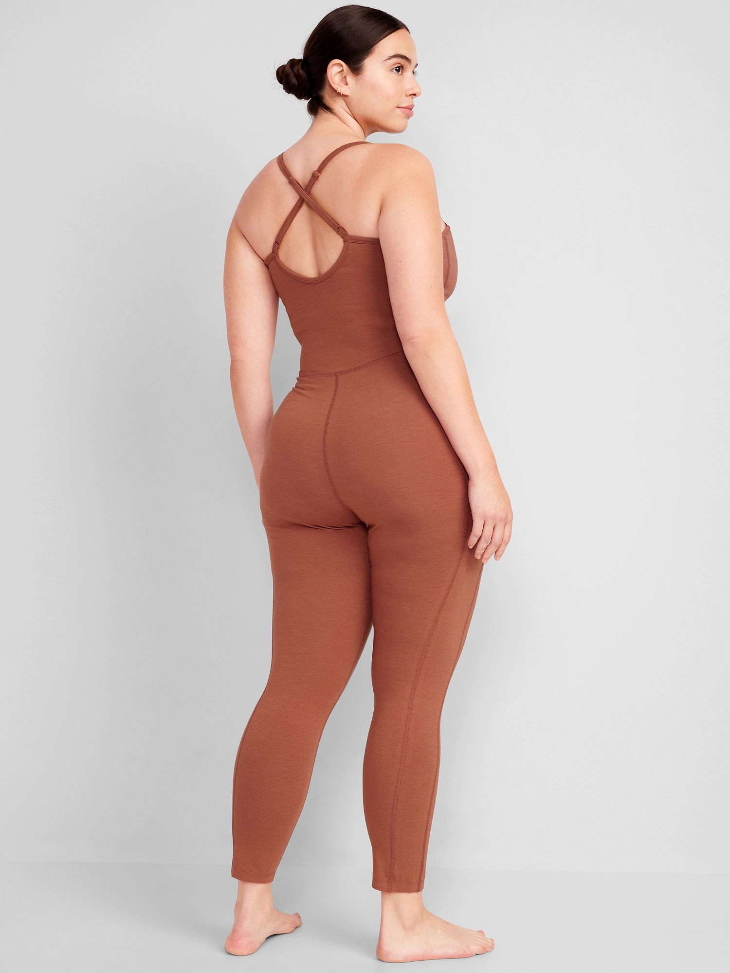Heights Rust Orange Ribbed Strappy Backless Bodysuit