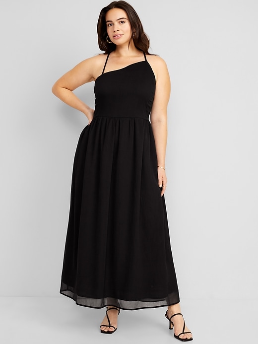 Fit Flare One Shoulder Maxi Dress Old Navy