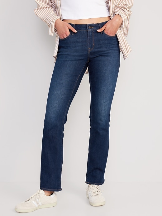 Image number 1 showing, Mid-Rise Kicker Boot-Cut Jeans
