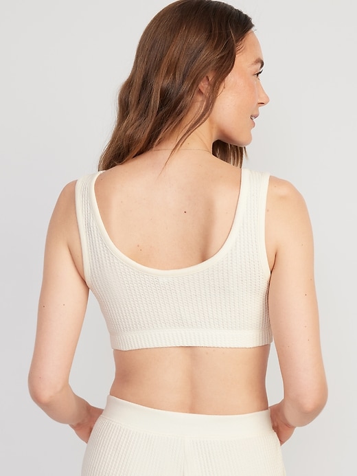 Image number 2 showing, Waffle-Knit Pajama Cami Bralette Top