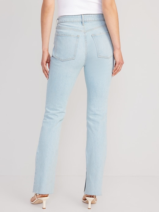 Image number 2 showing, Extra High-Waisted Button-Fly Kicker Boot-Cut Side-Slit Jeans