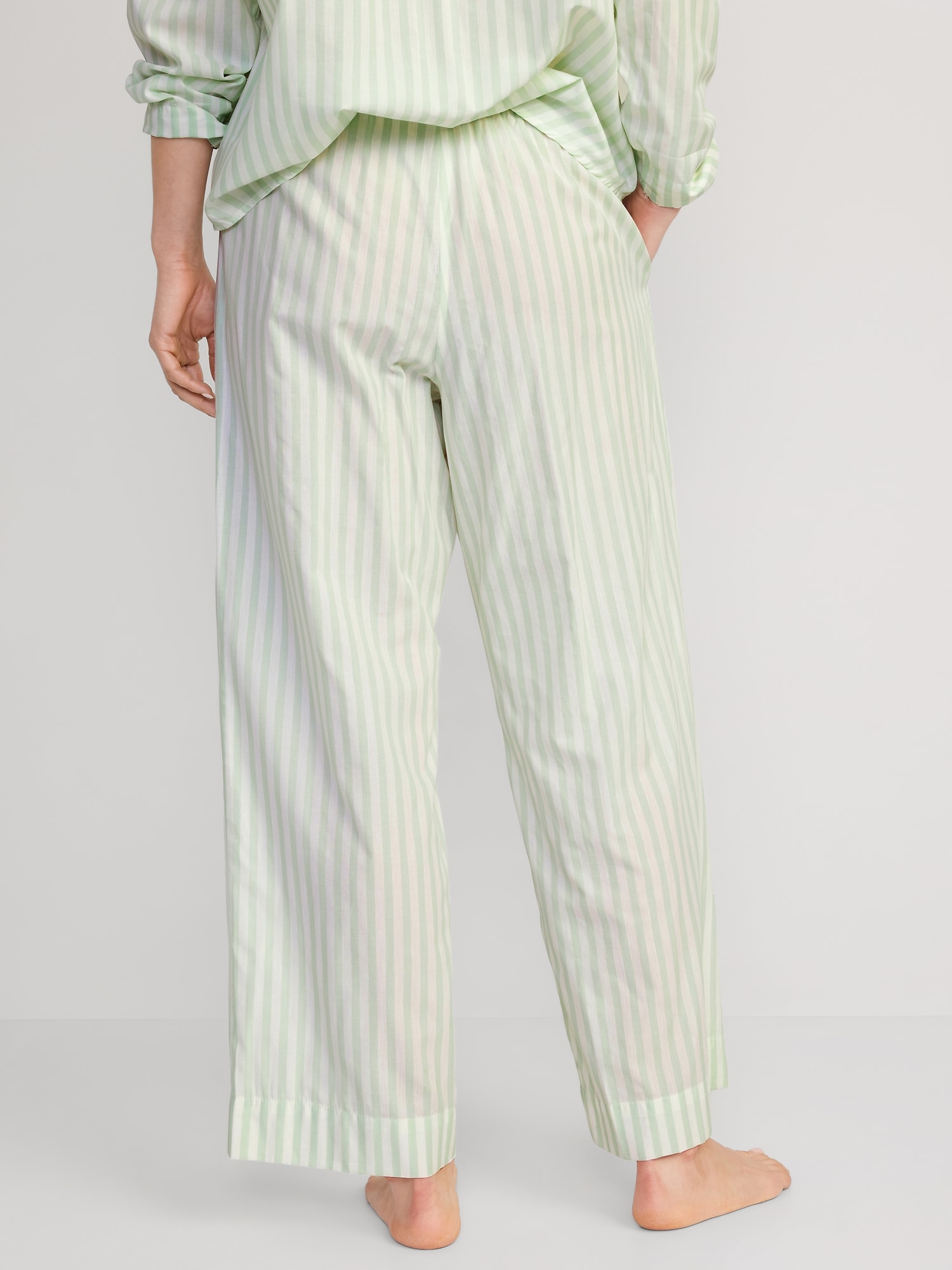 High-Waisted Striped Pajama Pants for Women