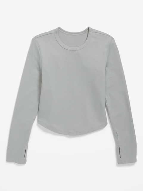 UltraLite Long-Sleeve Rib-Knit T-Shirt for Girls
