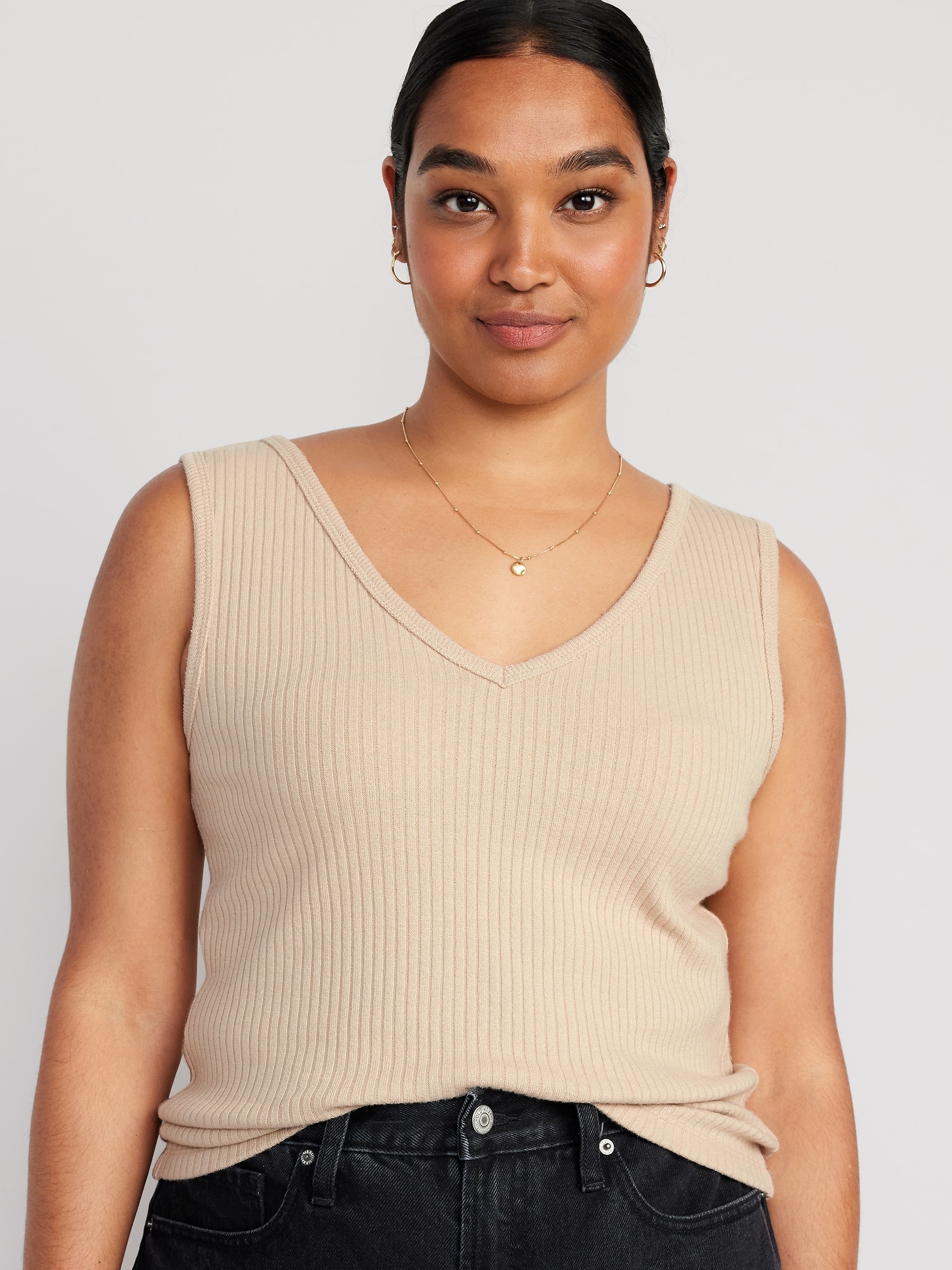 Rib-Knit V-Neck Tank Top for Women | Old Navy