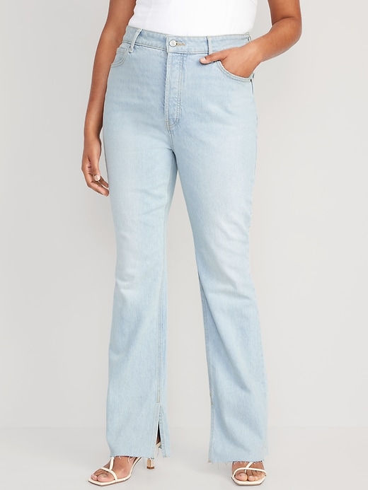 Image number 5 showing, Extra High-Waisted Button-Fly Kicker Boot-Cut Side-Slit Jeans
