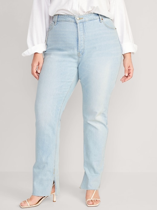 Image number 7 showing, Extra High-Waisted Button-Fly Kicker Boot-Cut Side-Slit Jeans