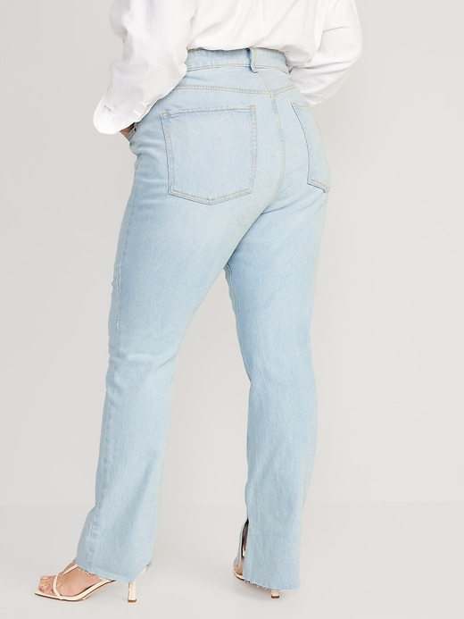 Image number 8 showing, Extra High-Waisted Button-Fly Kicker Boot-Cut Side-Slit Jeans