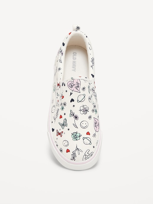 Printed Canvas Slip On Sneakers for Girls