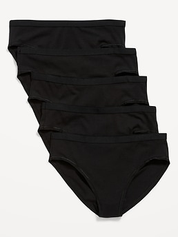 Entyinea Womens Cotton Underwear Breathable Cooling Stripes Brief Underwear  Purple One Size 