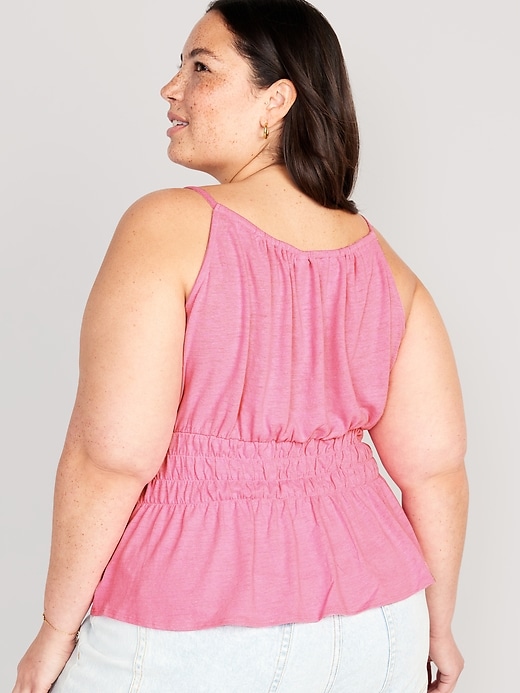 Image number 8 showing, Sleeveless Linen-Blend Smocked Top