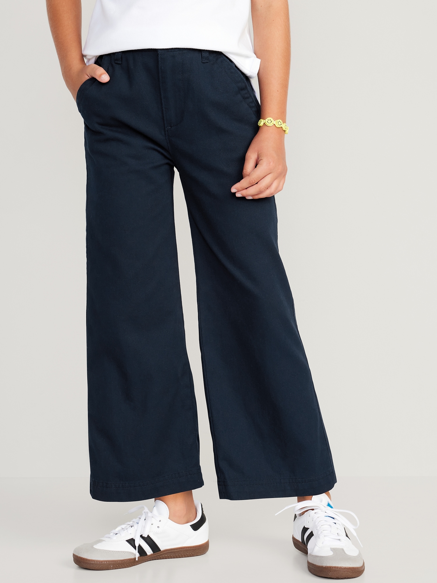 High Waisted Wide Leg School Uniform Pants For Girls Old Navy