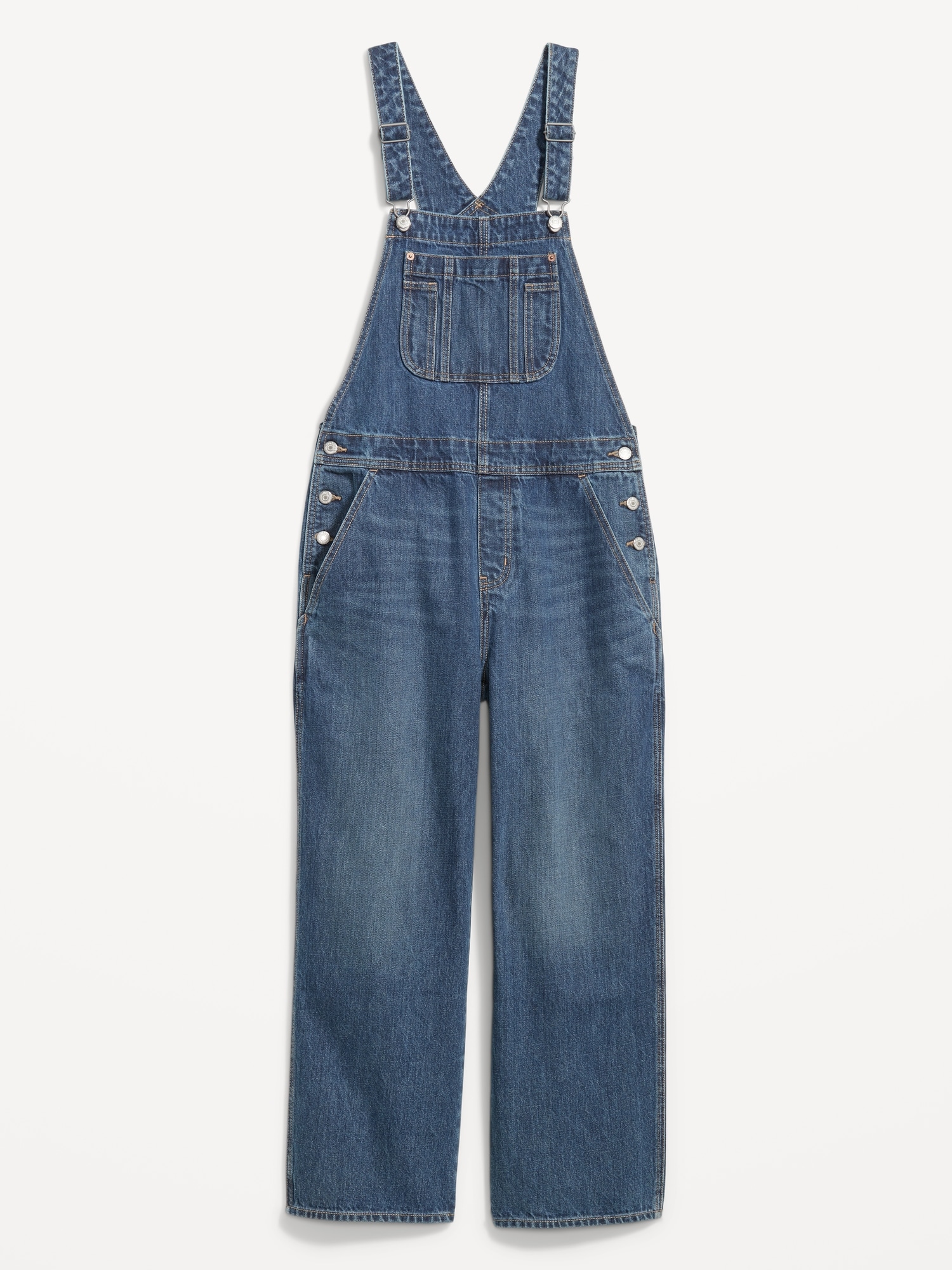 Baggy Wide-Leg Jean Overalls