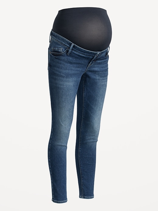 Image number 8 showing, Maternity Premium Full Panel Rockstar Super Skinny Ripped Jeans