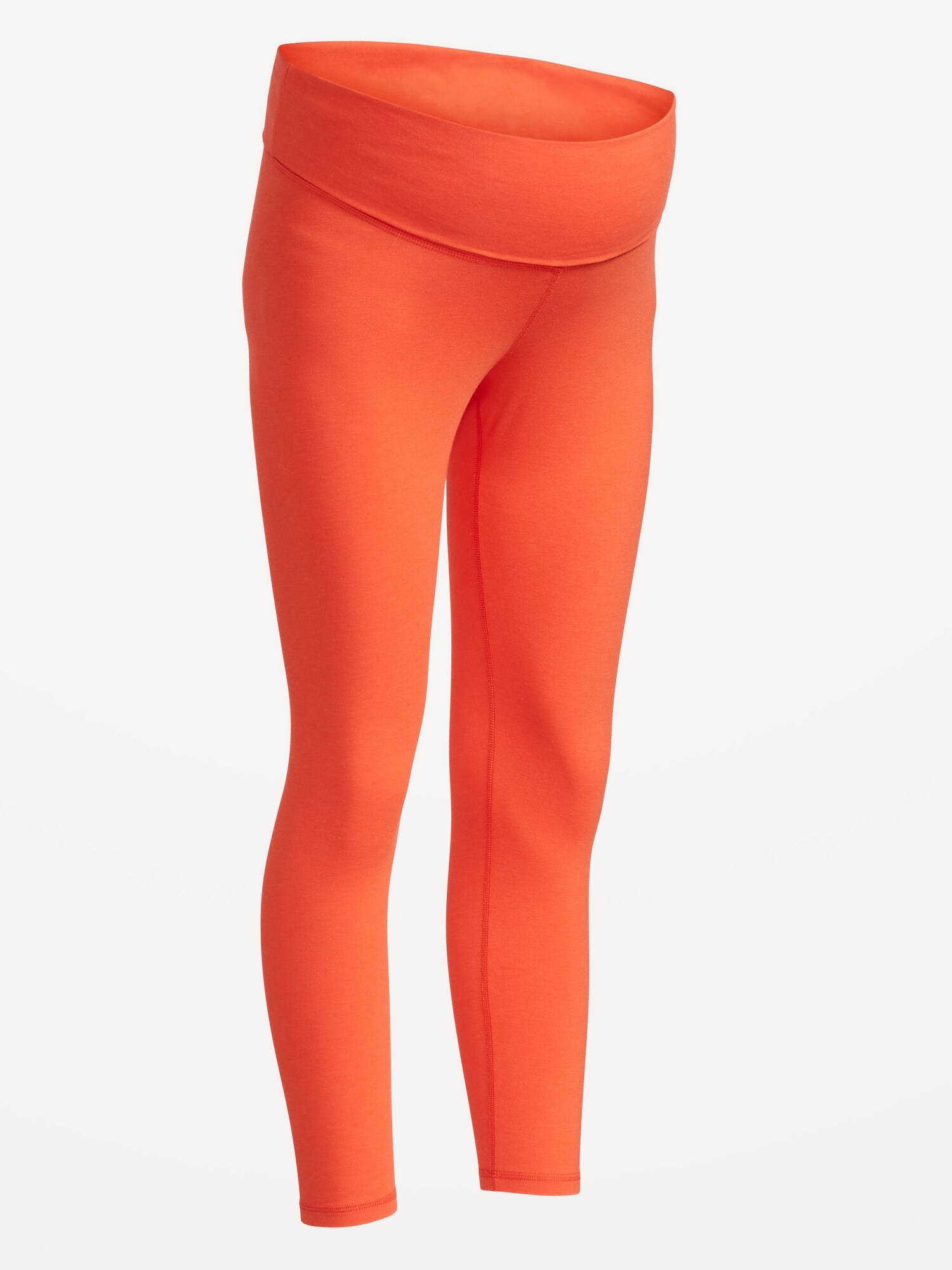 Old Navy Maternity Rollover-Panel PowerChill 7/8-Length Leggings orange. 1