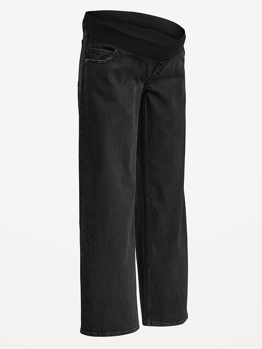 Image number 4 showing, Maternity Front-Low Panel Wide-Leg Jeans