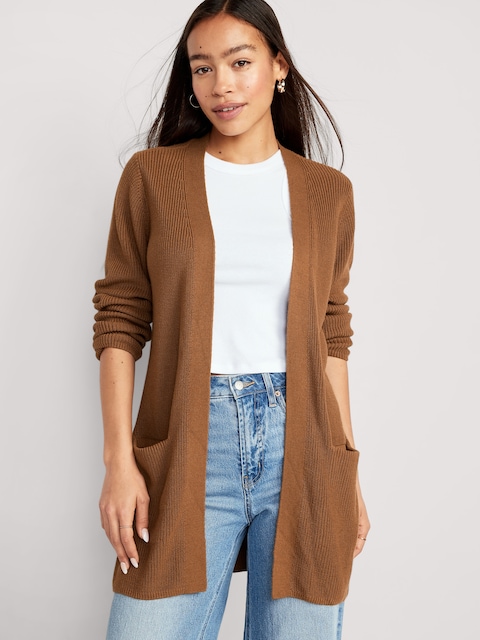 Textured Open-Front Sweater