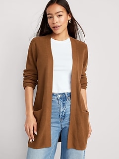 Brown Cardigan Set - Front Button Sweater Top - Brown Cropped