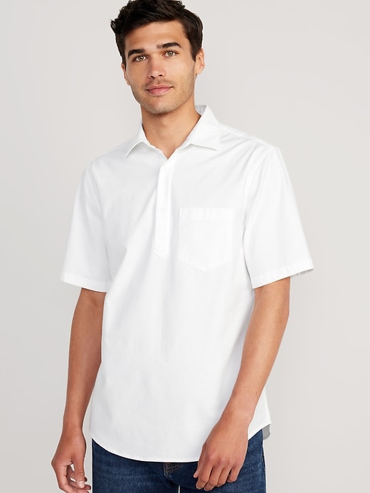 Everyday Built-In Flex Henley Oxford Shirt | Old Navy